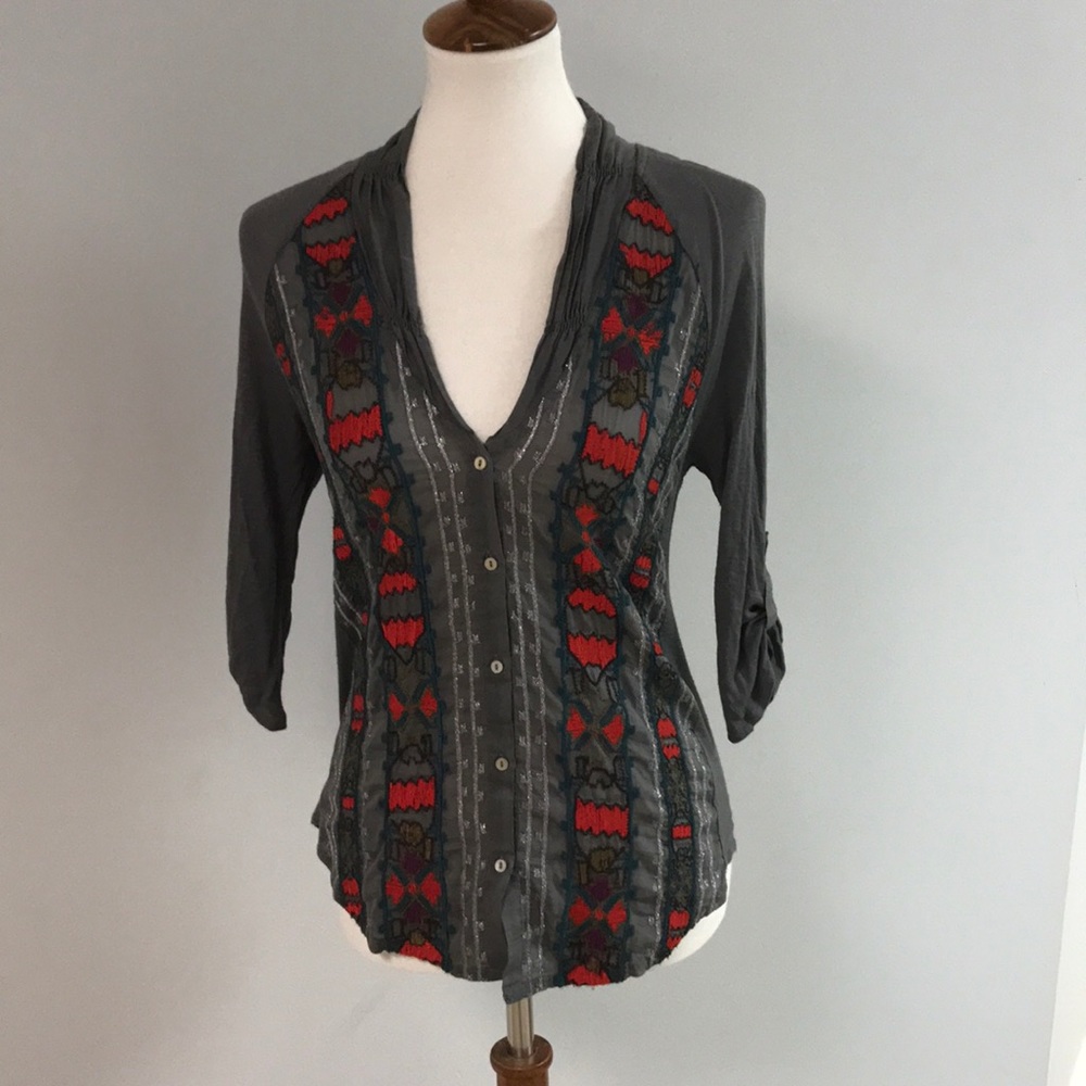 Anthropologie embroidered top